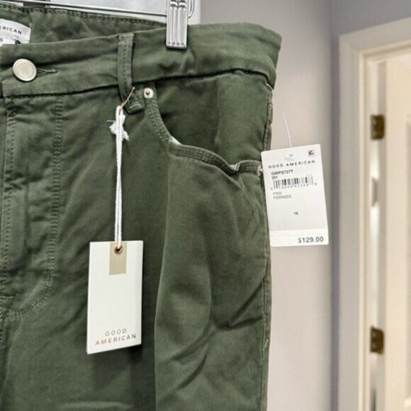 Good American Women's Size 16 Green Good Waist‎ Palazzo Wide Leg Pant Jeans - Picture 6 of 12